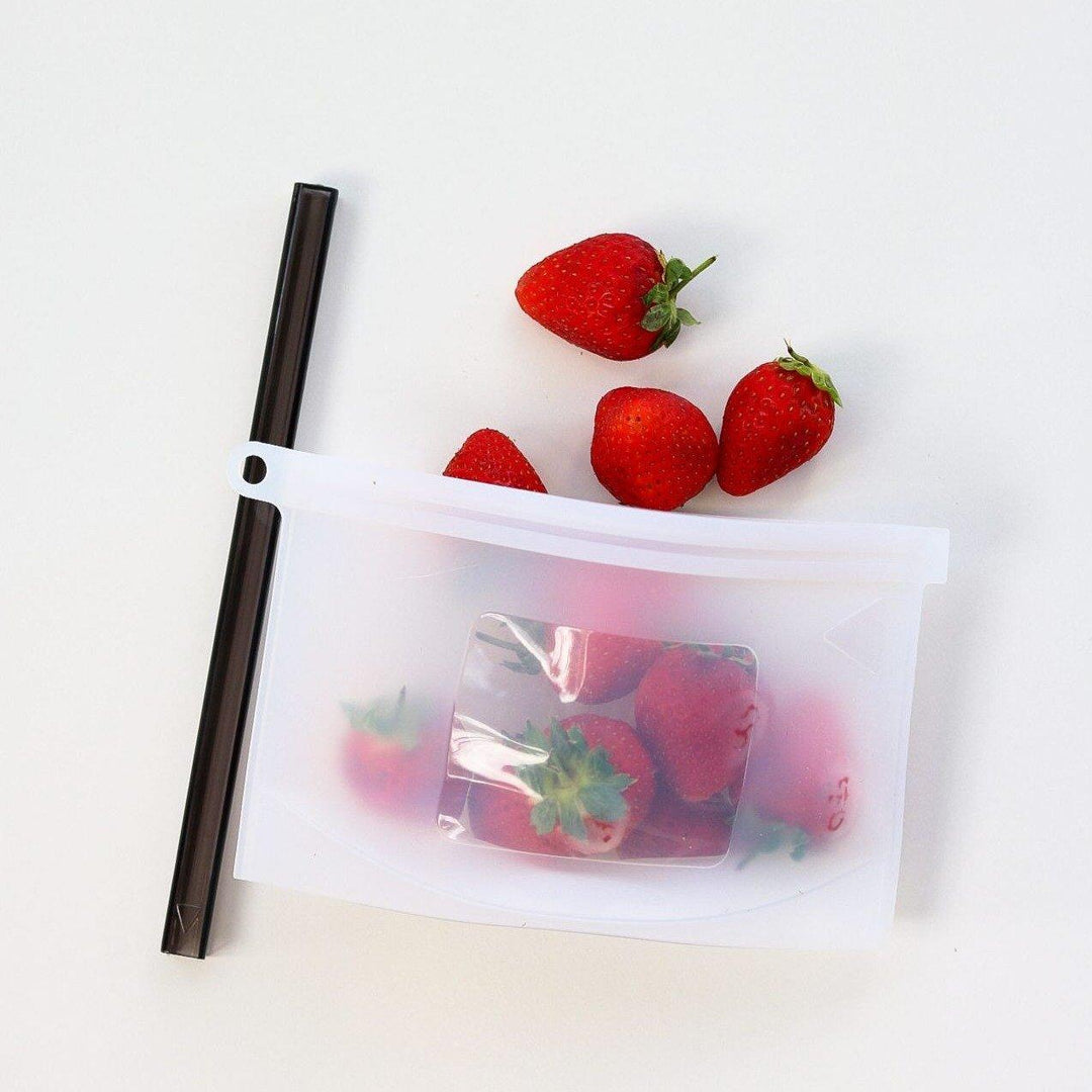 Reusable Food Grade Silicone Zip Lock Food Pouch (500mL)